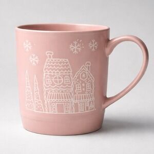 Peppermint & Pine Coffee‎ Mug OS Pink Excellent Winter Village Snowflake